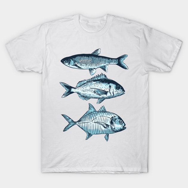 Aquatic Creatures T-Shirt by jafaris